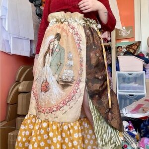 Asymmetrical Boho Skirt with Graphic Print